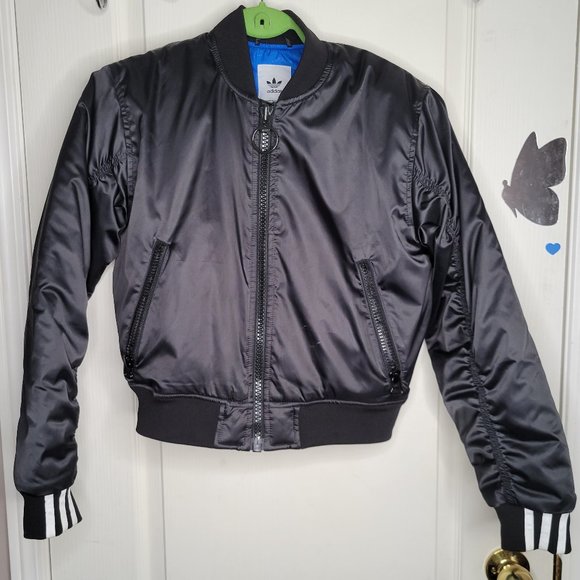 ADIDAS // Cropped Bomber Jacket - Picture 2 of 9